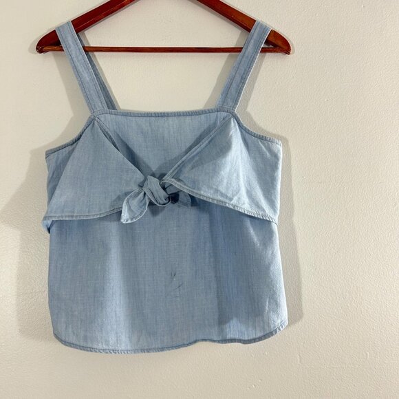 Madewell Tops - Madewell Womens Light Blue Denim Tie-Front Top Size 4